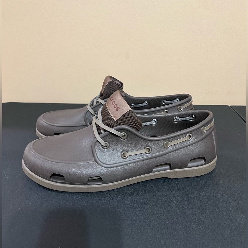 Crocs Slip-On Rubber Boat Shoes Brown - Men's Size 10